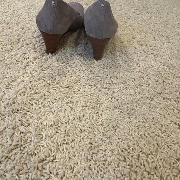 Gray Suede Wedge Heels - Picture 3 of 3